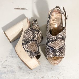 Sam Edelman Snake Print Mules